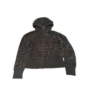 Lululemon Scuba Hoodie II Manifesto Script  *Black/Tan* Size 2